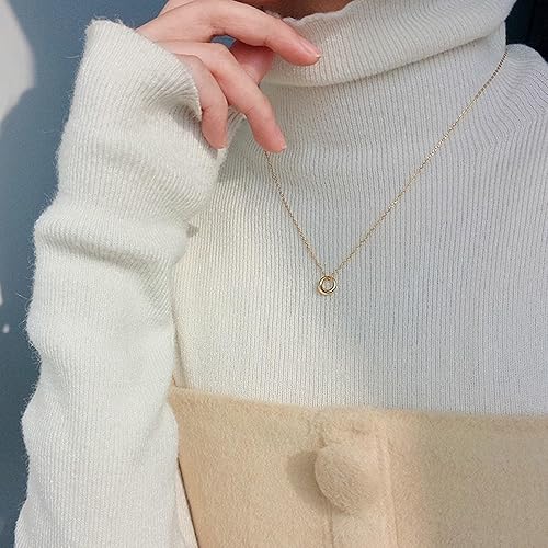 Miniatura 4 de LLWOM Collar de oro para mujer, collar de estrella de David con circonita cúbica chapada en oro de 14 quilates, collar contra el mal de ojo, collar