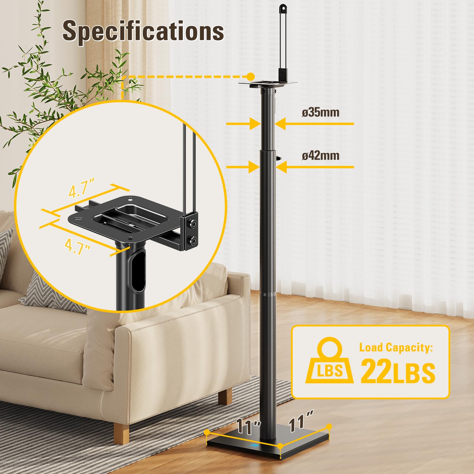 Amazon.com: Mounting Dream Height Adjustable Speaker Stands for