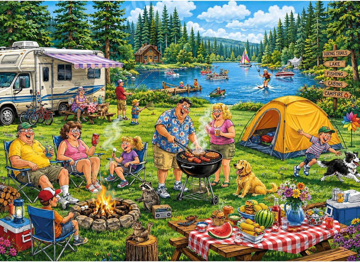 500‑Piece Jigsaw Puzzle for Adults, Lakeside Camping Landscape