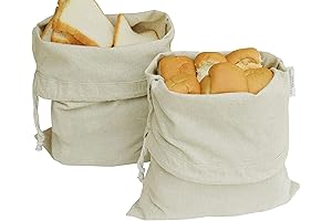 13x17 Inches Reusable Linen Drawstring Bread Bags For Vegetables Kitchen Storage And Organization