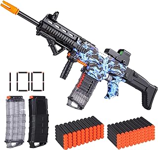 COOLFOX Electric Automatic Toy Gun for Nerf Guns Sniper Soft Bullets [Shoot Faster] Burst Boys,Toy Foam Blasters & with 100 Darts , Gifts Kids(Blue) (QHX-551A-2)