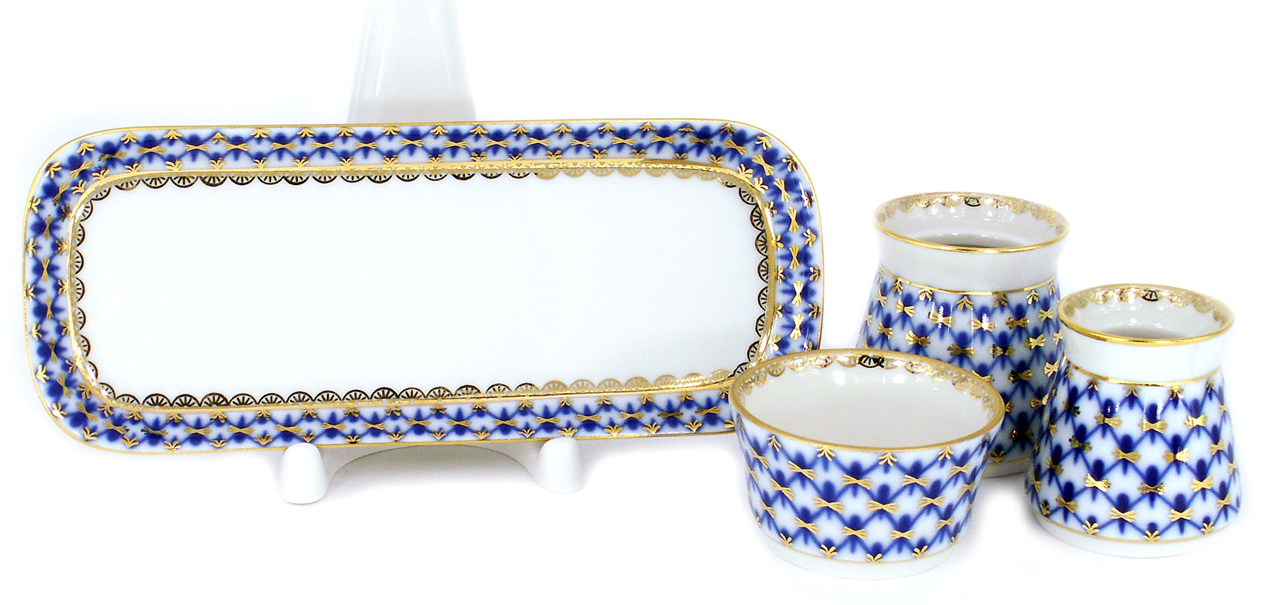 Lomonosov Imperial Porcelain Cobalt Net Tableware Teaware Collection (Spice Set)