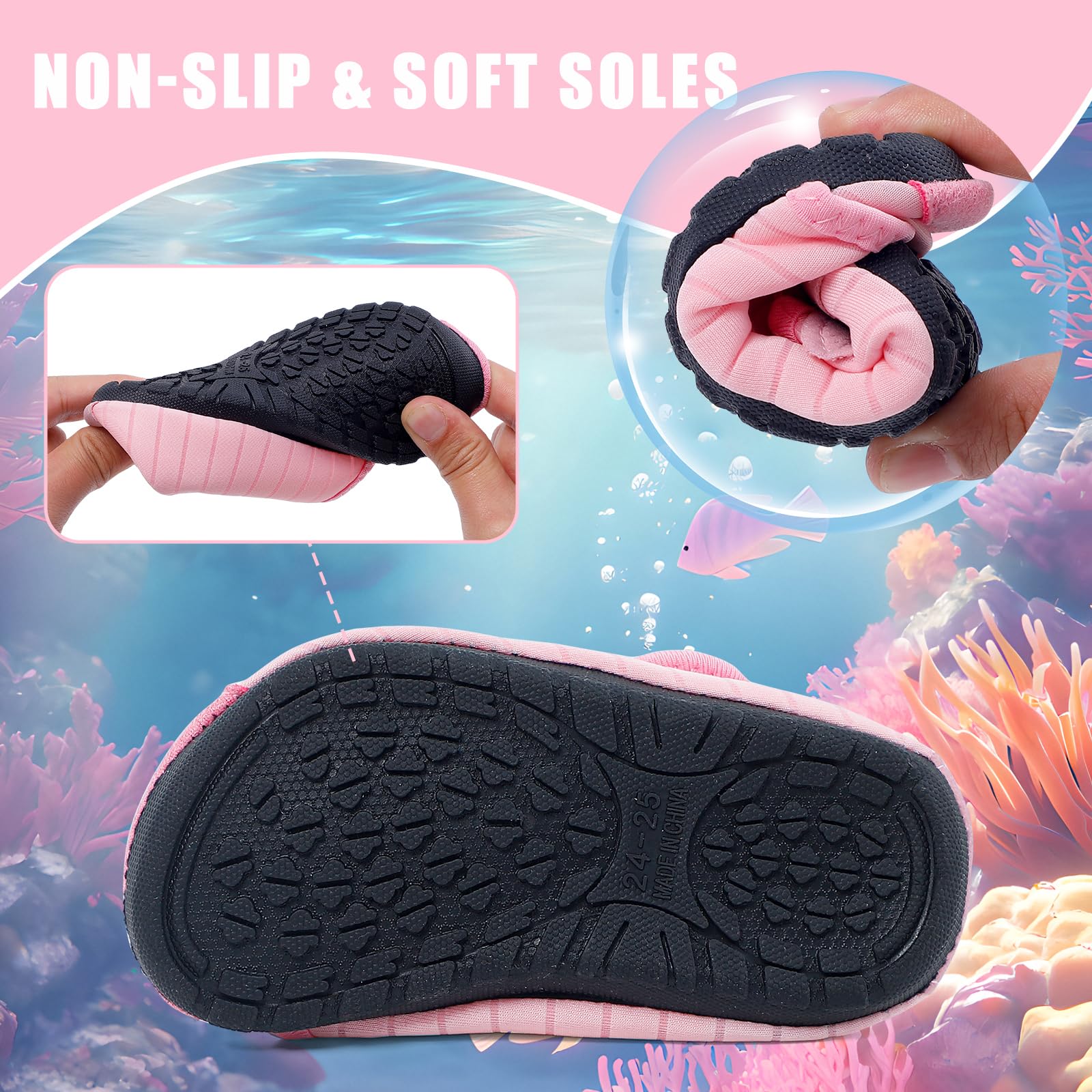 MASOCIO Scarpe Scoglio Bambino Bambina Rapida Asciugatura Antiscivolo Spiaggia Mare Piscina per Sportive Acquatici
