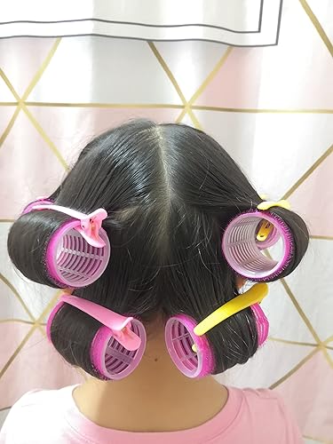 Miniatura 7 de Rizadores de pelo jumbo, multicolor, autoagarre, de nailon, de plástico, herramientas de rizador pegajoso, rizadores de peluquería o peinado rizado