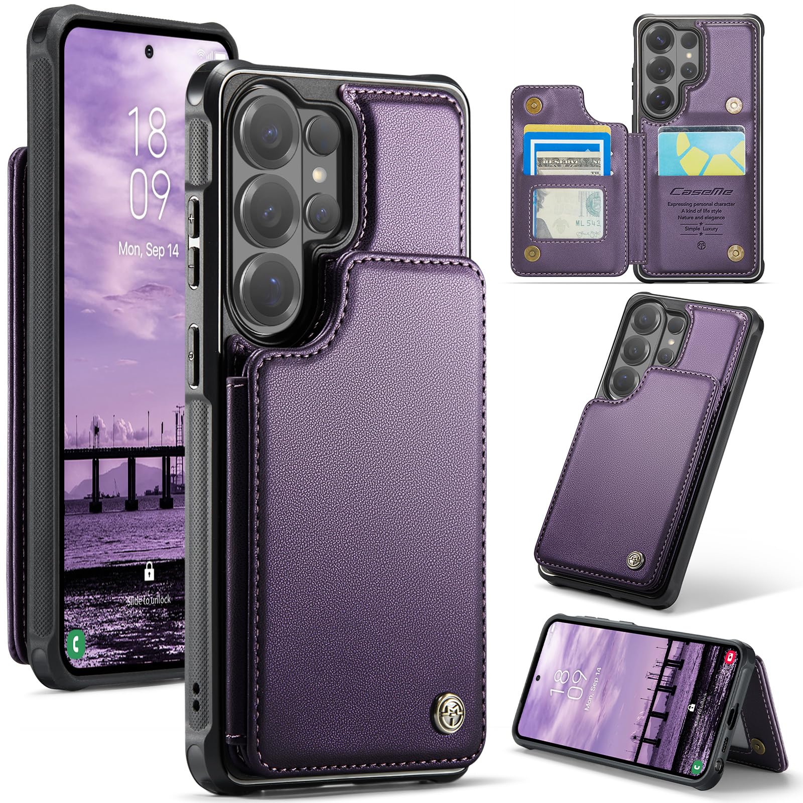 Kowauri for Samsung Galaxy S26 Ultra Case, PU Leather Wallet Case