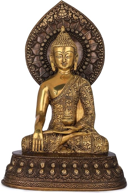 蓮の花びら 金箔 木彫 置物 仏教