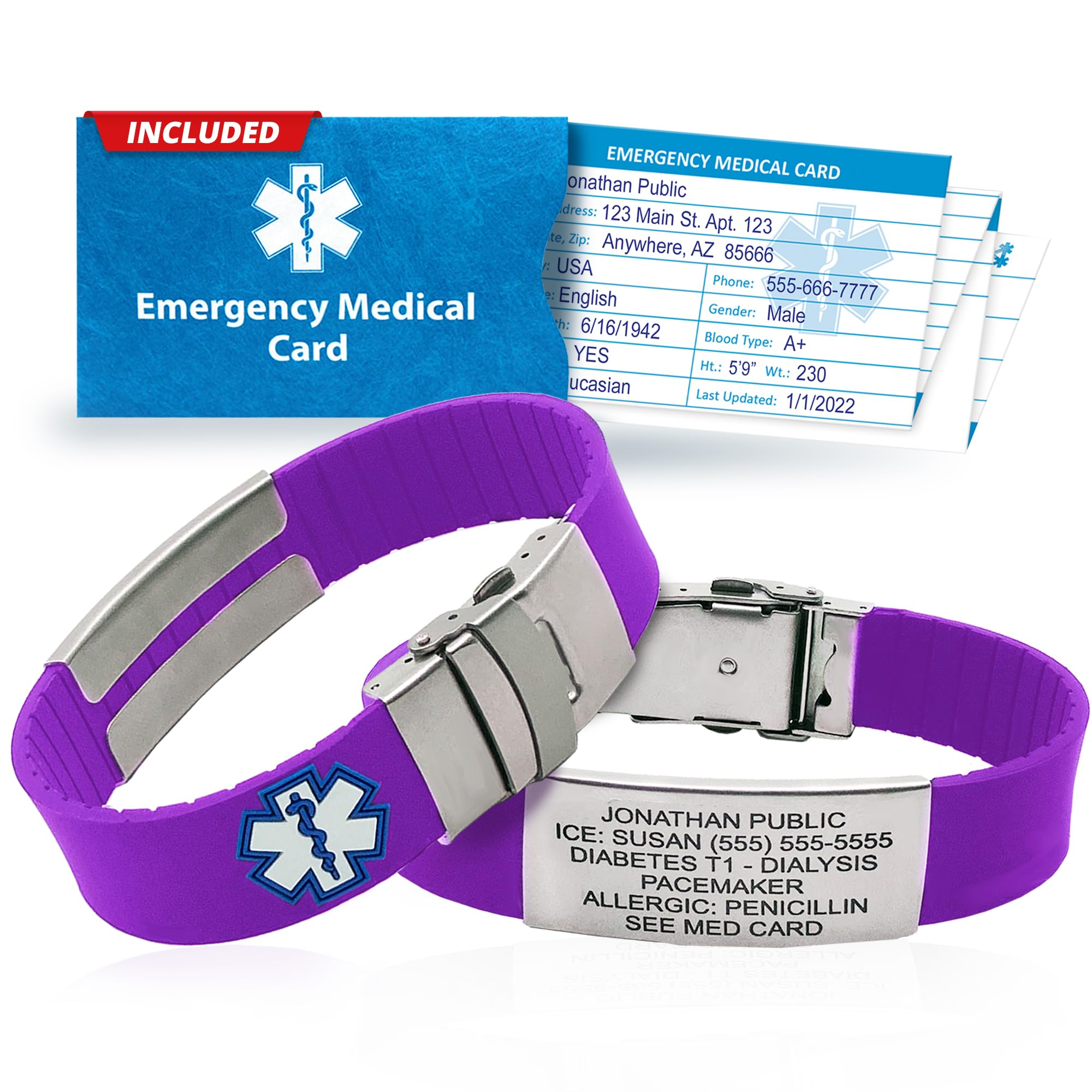 Sport Medical Alert Bracelet For Men And Women Customizable