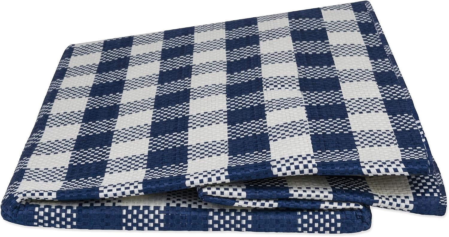 DII Oversize Woven Paper Storage Basket or Bin, Collapsible & Convenient Home Organization Solution for Office, Bedroom, Closet, Toys, & Laundry (Large - 17x12x12”), Navy Checkered image 3