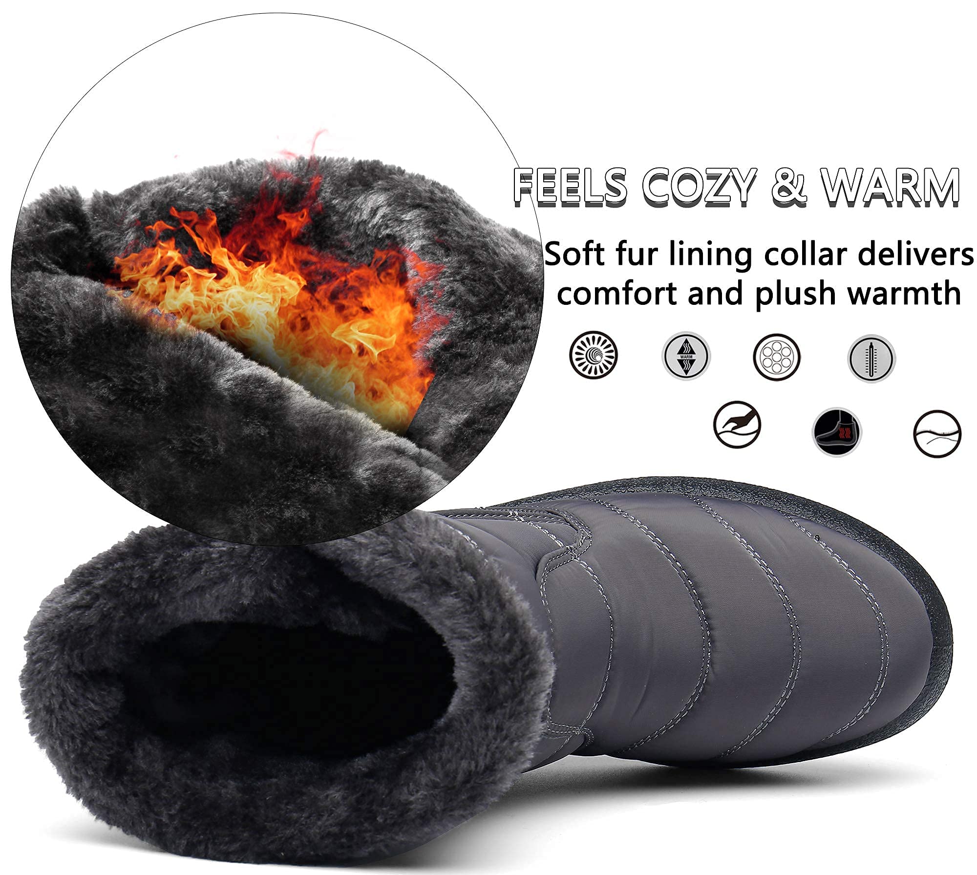Gaatpot Stivali Donna Stivaletti Invernali Stivali da Neve Caldo Peluche Scarpe Impermeabili 36-43