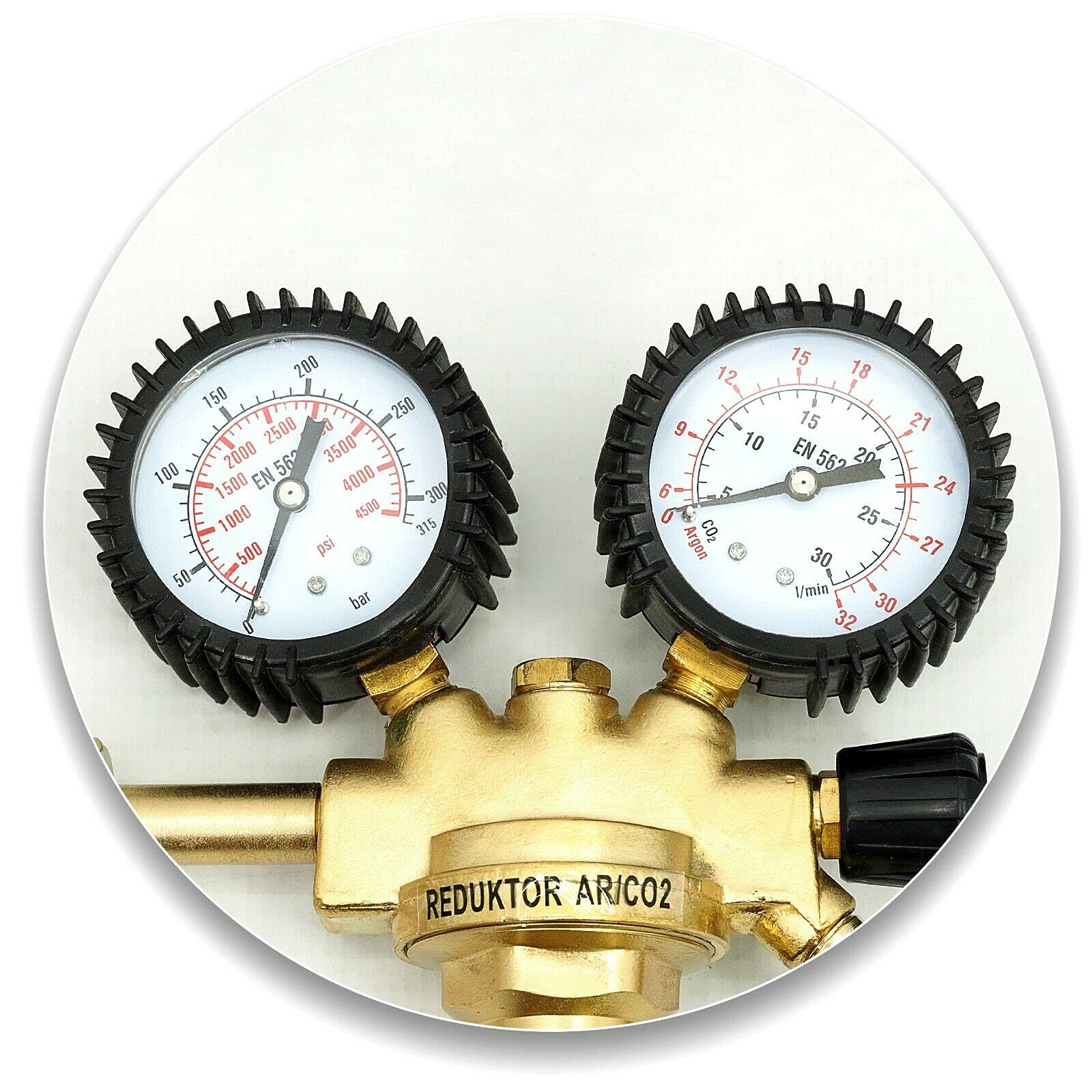 Bombola del gas con riduttore MIX Argon (82%)+CO2; 10 litri; 2,3 m³; gas per saldatura MIG/MAG WIG