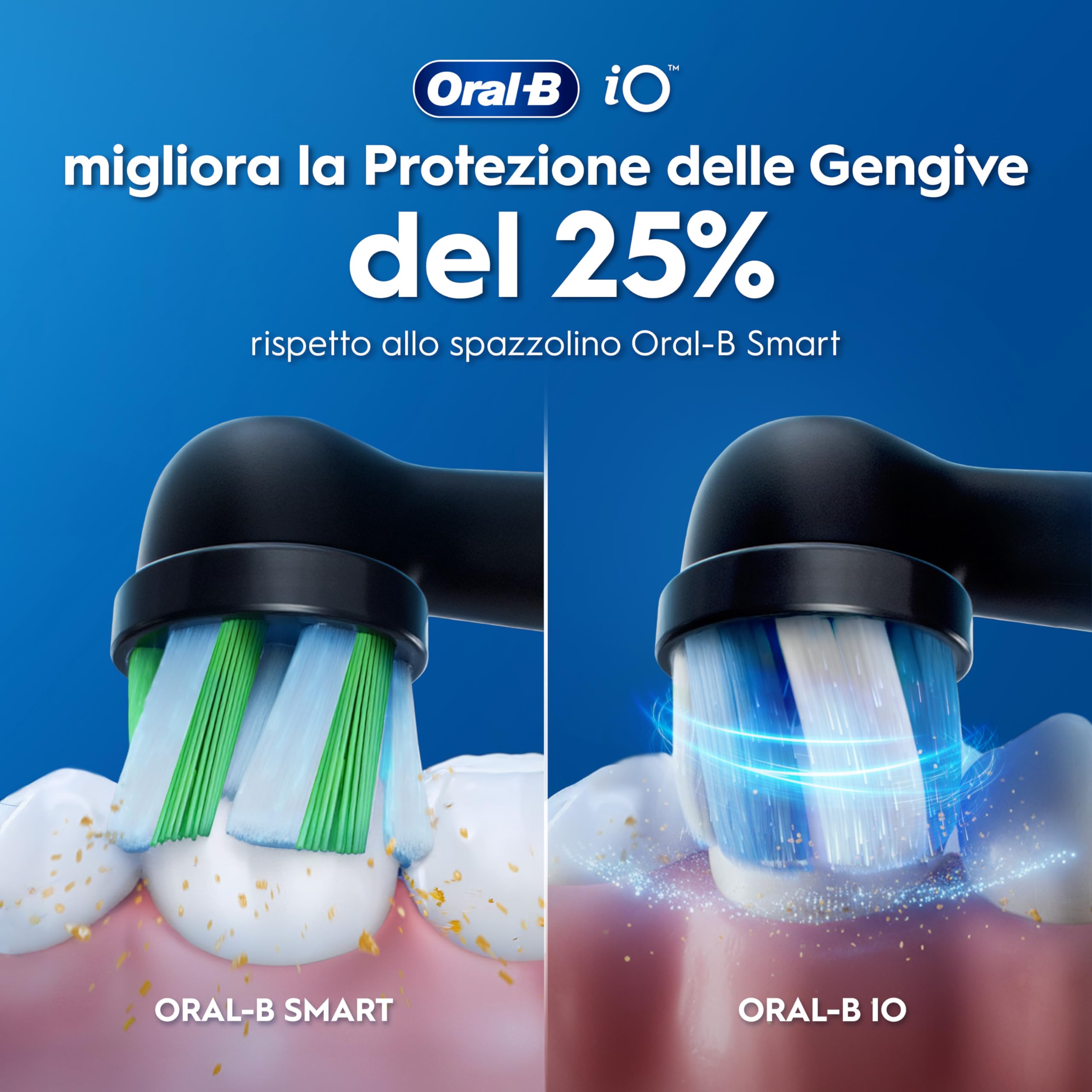 Oral-B Spazzolino Elettrico Ricaricabile iO 3N Nero, 1 Testina Di Ricambio, 1 Spazzolino Elettrico Oral B + 1 Dentifricio Gengive & Smalto Pro-Repair Classico 75ml