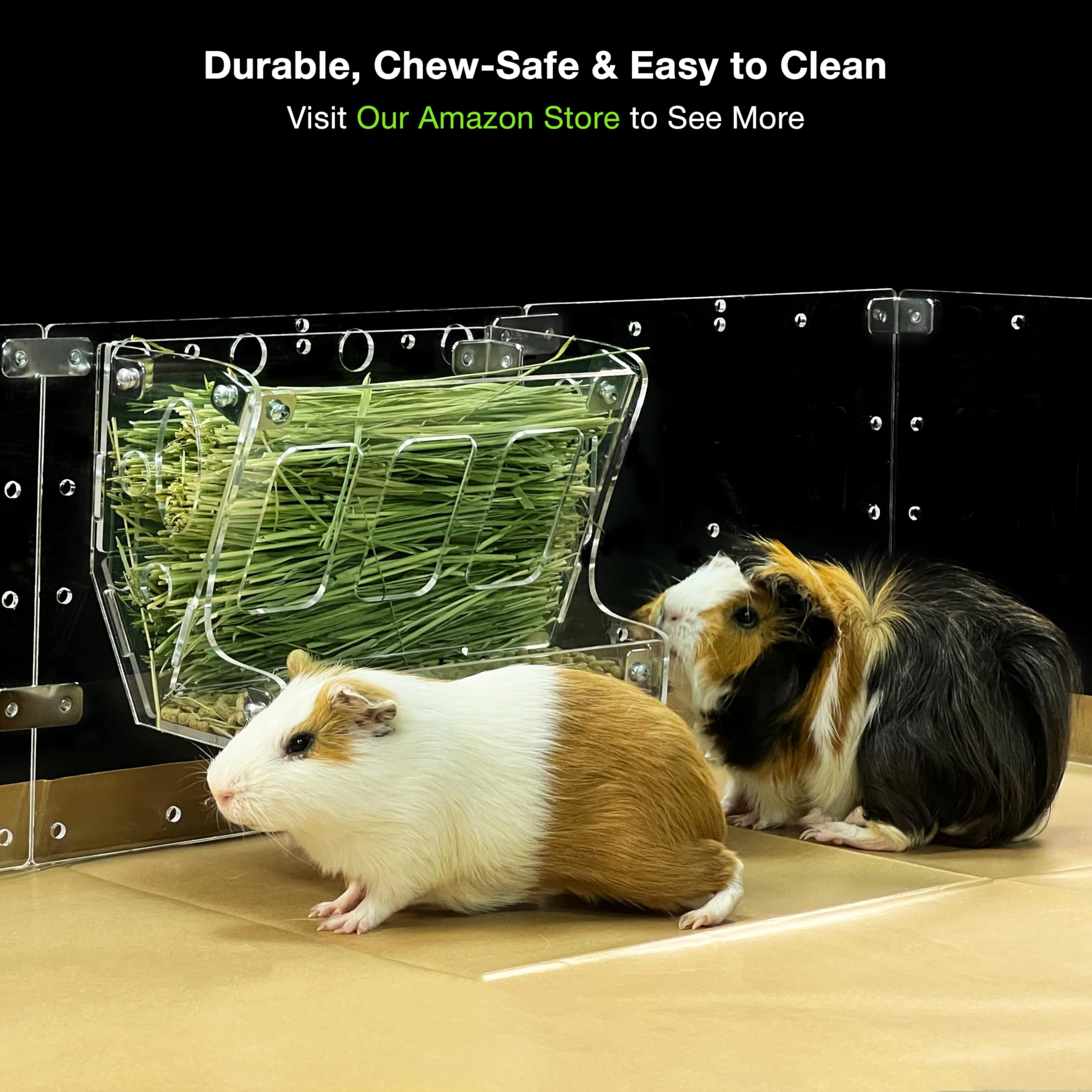 GuineaLoft™ 2-in-1 Hay & Food Feeder for Guinea Pigs, Rabbits & Small Pets – No-Waste Hay Rack with Dual-Compartment Bowl, Easy Cage Mount, Space-Saving Design - image 2