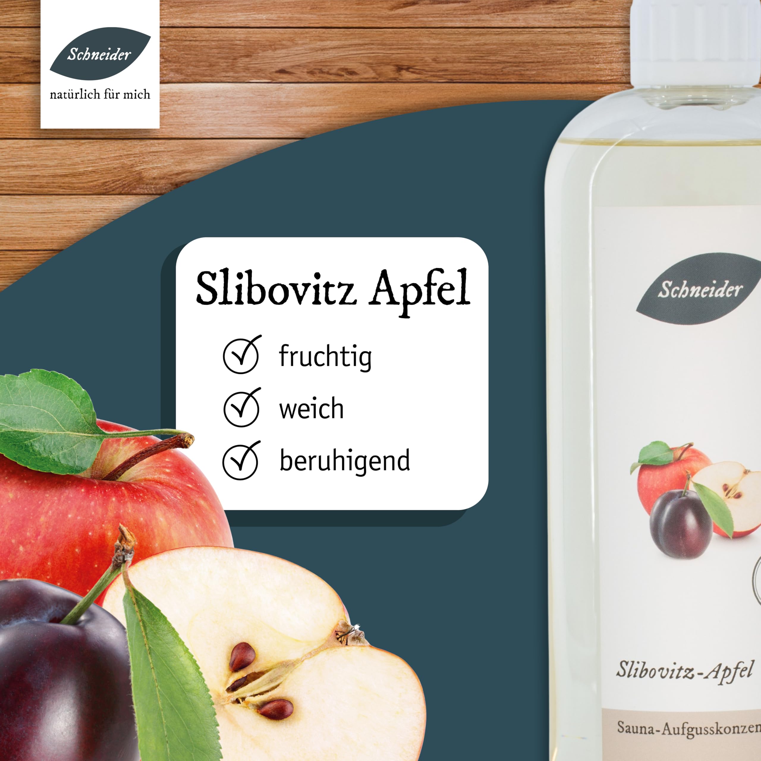 Saunabedarf Schneider Sauna Aufguss Konzentrat Slibovitz - 1000ml, naturreine, ätherische Öle, wohltuender Saunaaufguss & langanhaltendes Dufterlebnis