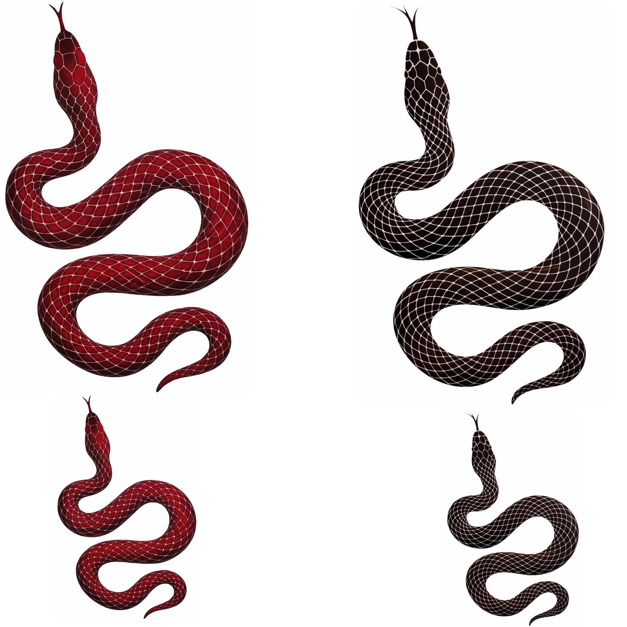 4 pcs Snake Cobra Stylish Glossy Finish Decal Sticker for Car Bike Stylish Glossy Finish Decal Sticker for Car Bike Laptop Computer Skateboard Waterproof Decal