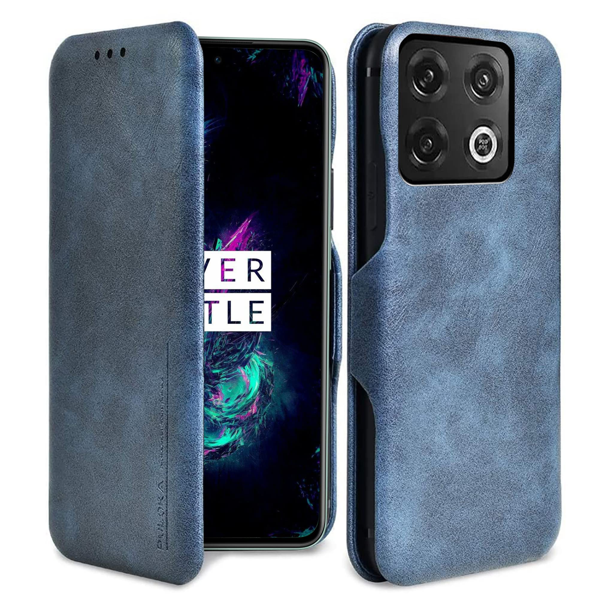 PULOKA for OnePlus 10 PRO - Sleek Flip Case - Premium Vegan Leather Phone Cover with Card Slot - Slim, Durable, Privacy Protection, Shockproof - Kickstand Function - Elegant Flip Wallet Cases - Blue (B0C3D33LPT) Amazon Price History, Amazon Price Tracker