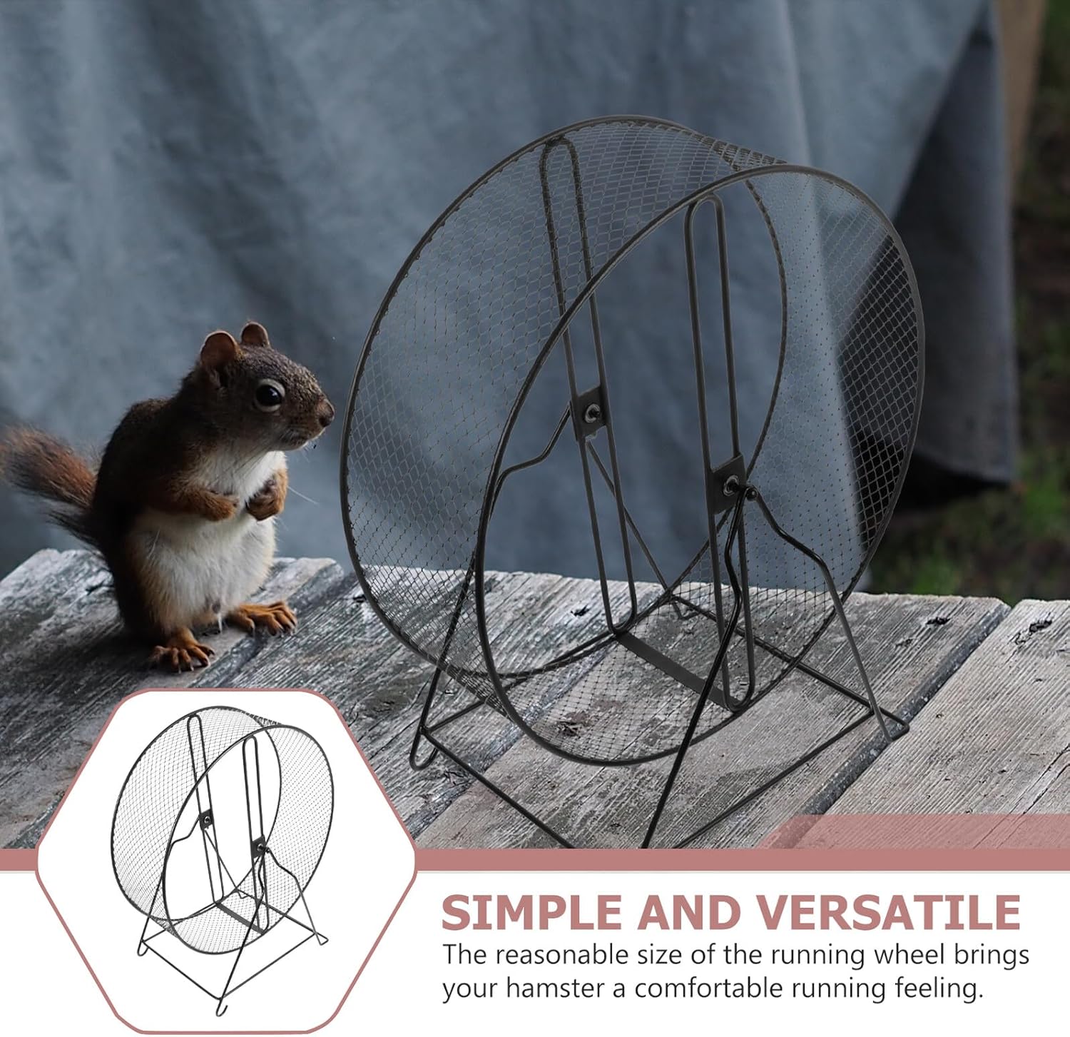 jojofuny Silent Iron Hamster Wheel Exercise for Hedgehogs Rats Squirrels Quiet Running Plaything for Small Pets to Build Muscle and Maintain Health