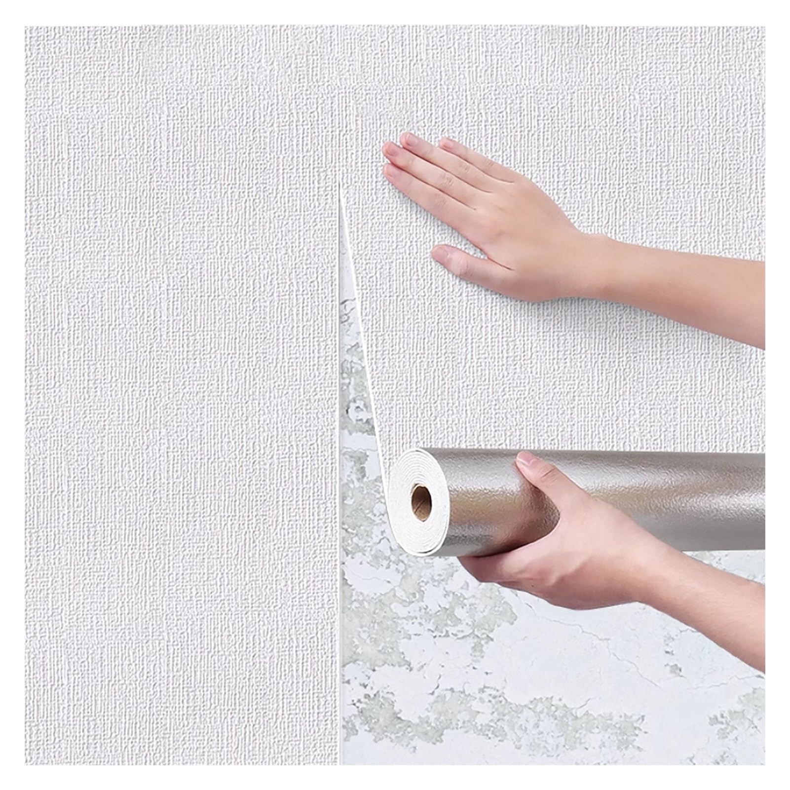 Panneaux muraux en mousse auto-adhésifs motif lin 50x2000cm pour décoration de chambre