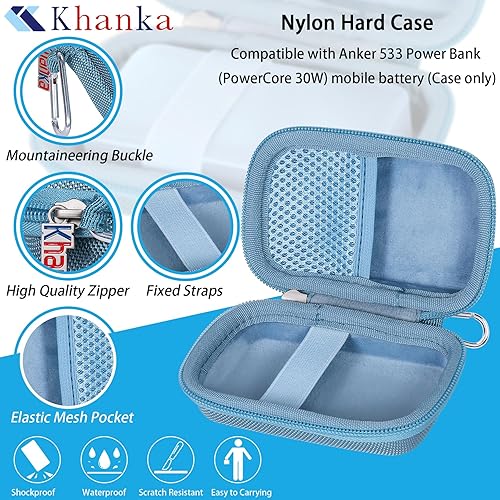 Miniatura 5 de khanka Funda de viaje rígida de repuesto para Anker 533 Power BankAnker Nano Power Bank, cargador portátil de 10000 mAh (PD 30 W máx. Leistung),