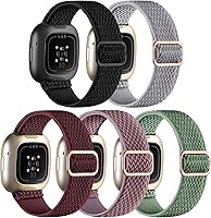 Vista 13 de Adorve Bandas elásticas de nailon compatibles con Fitbit Versa 3/Versa 4/Sense/Sense 2 para hombres y mujeres, banda deportiva elástica ajustable
