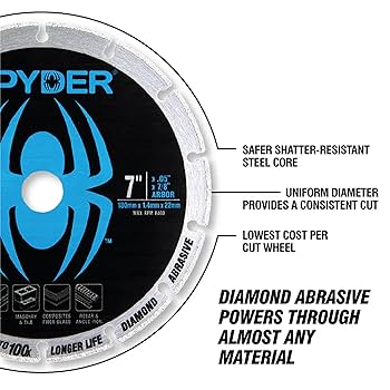 Amazon.com: Spyder Diamond Edge Diamond 7-in Cut-Off Wheel 2