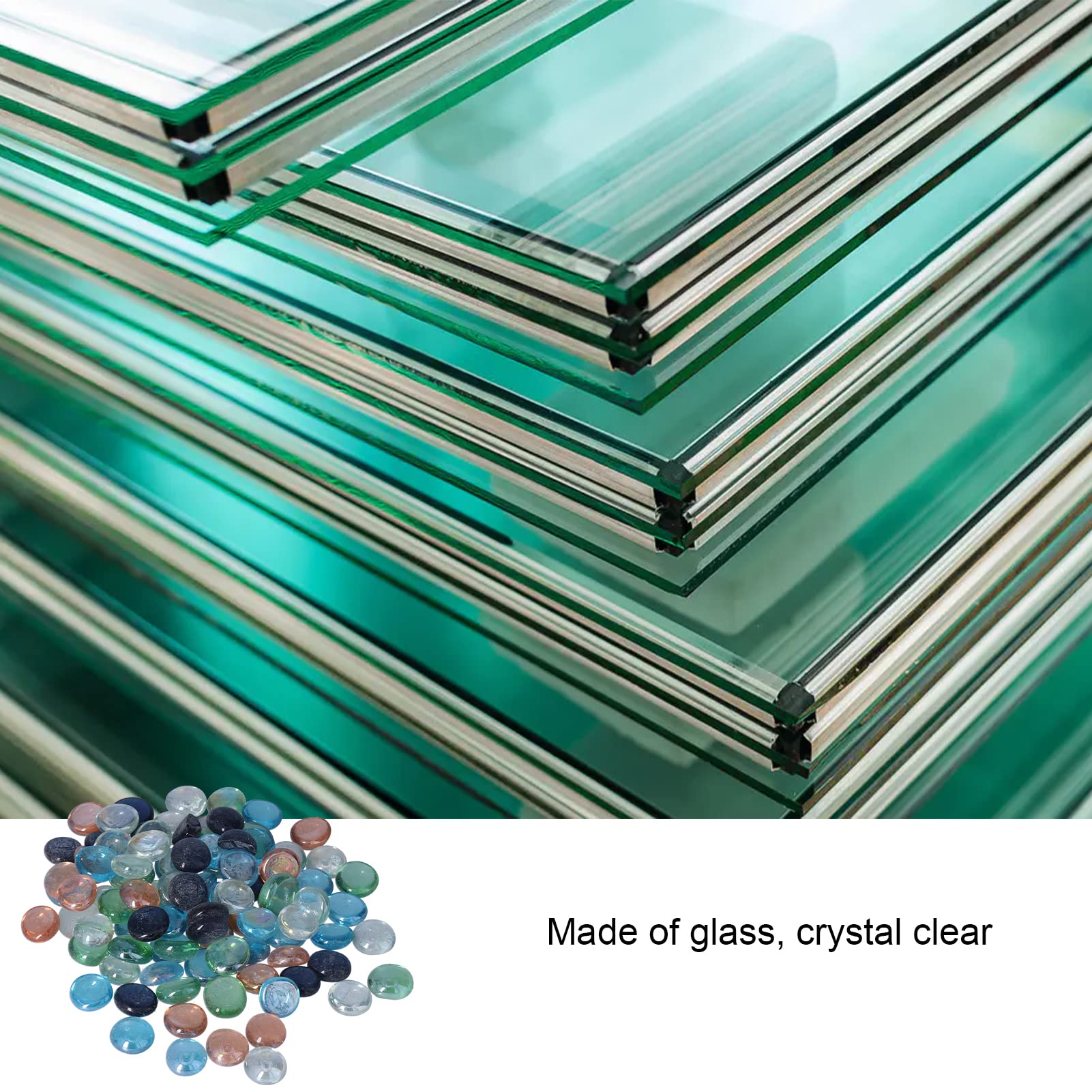 Guijarros de cristal decorativos, piedra de cristal de cuentas de vidrio azul para paisaje de acuario, piedras de vidrio de paisajismo para peceras