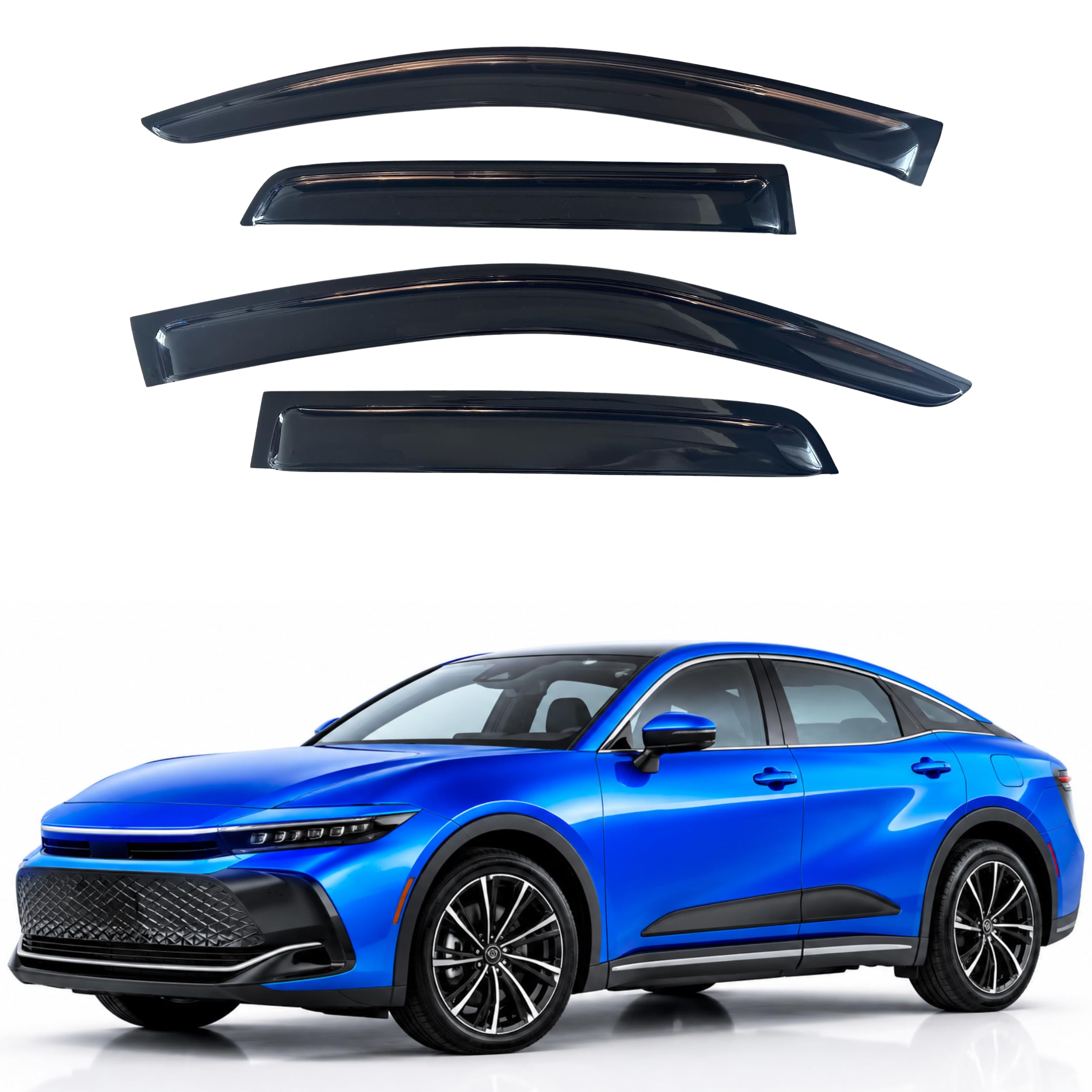 IG Window Visors Fit for 2023-2026 Toyota Crown, Out-Channel Rain Guards Vent Wind Deflectors 4PC, Car Accessories for 23-26 Crown
