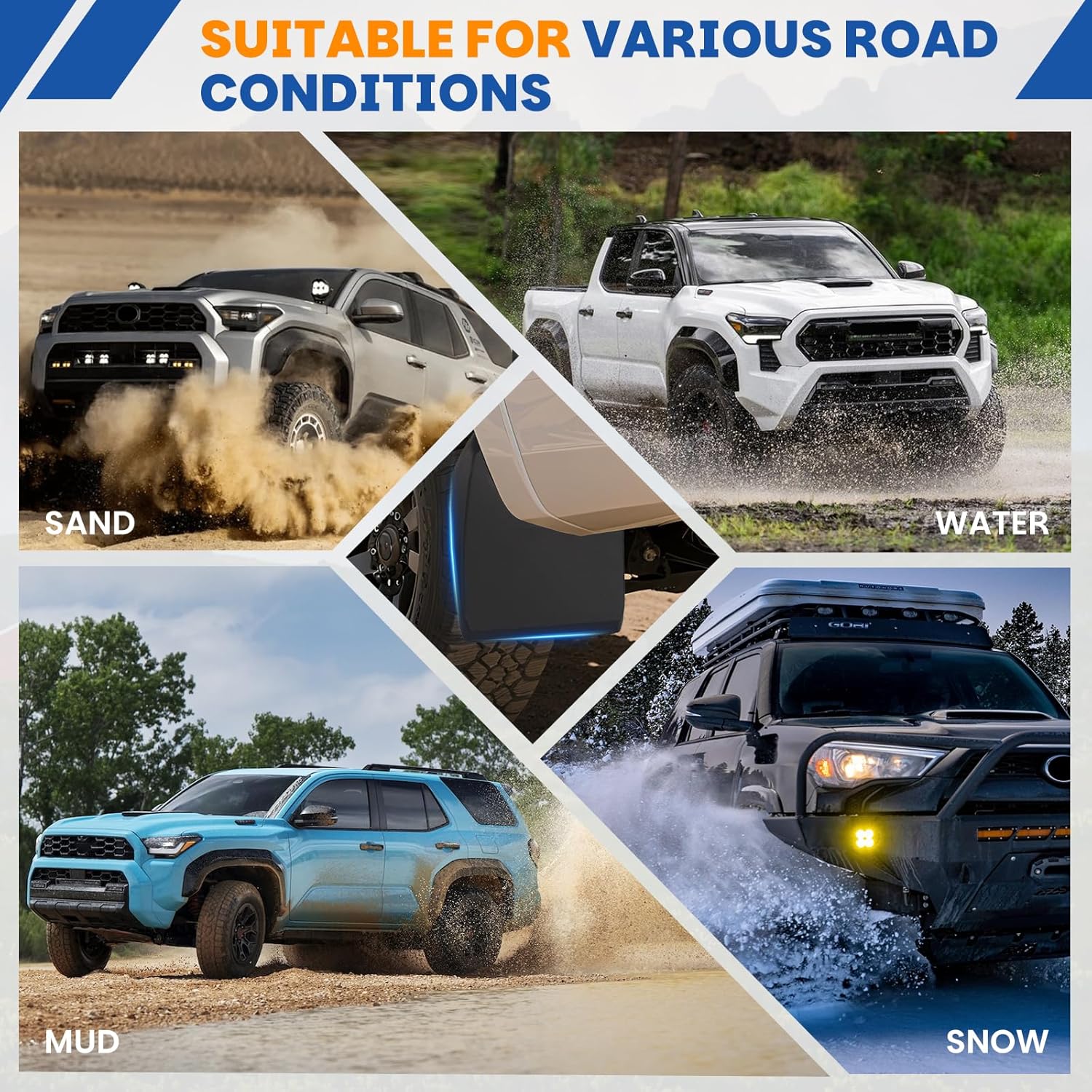 4PCS Mud Guards Splash Flaps Mudflaps Compatible with Toyota 4Runner 2025 2026 Wide Version Auto Exterior Front Rear Tire Mudguards Kit Wheel Liner Fenders