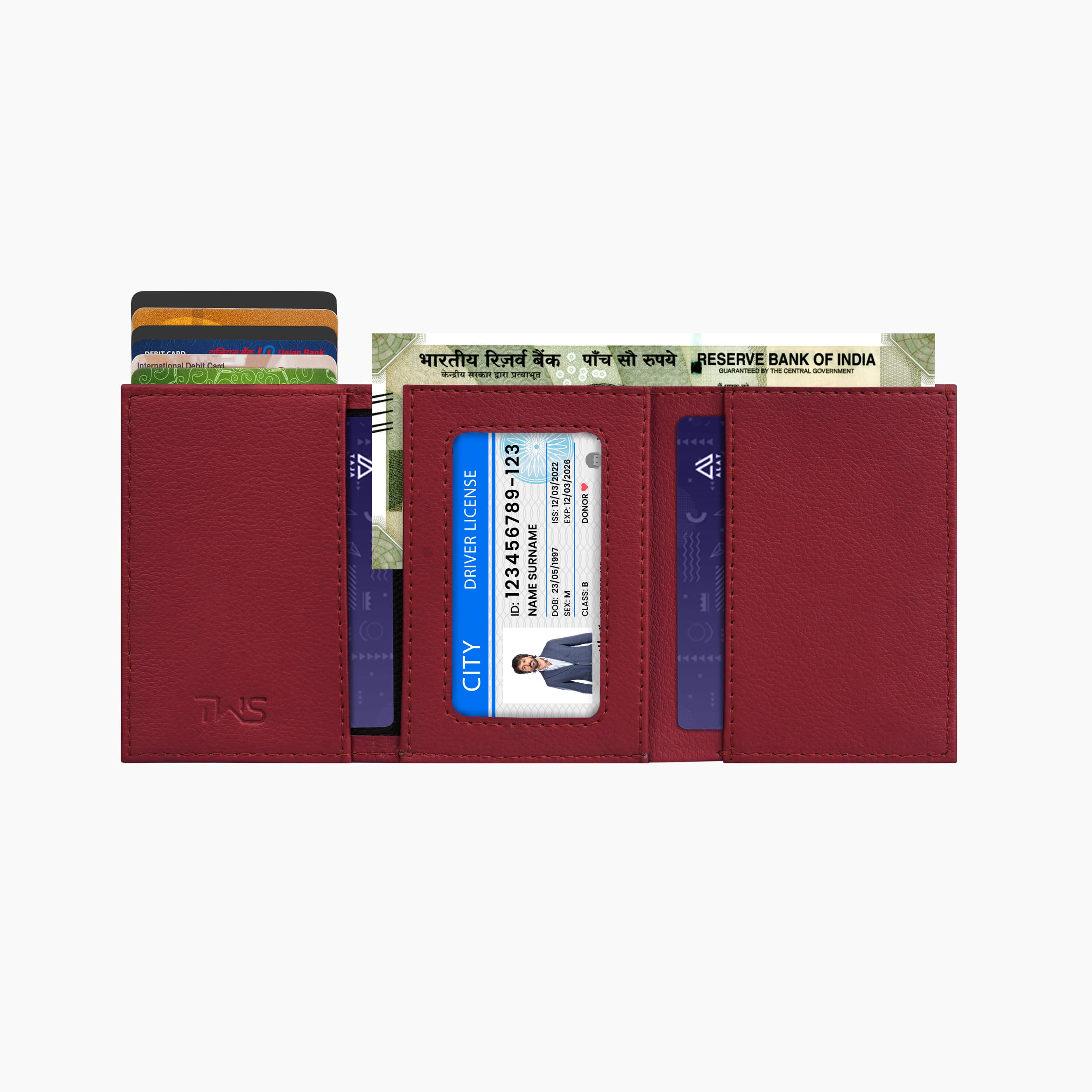 The Wallet Store Urban Pop RFID Protection Wallet Cardholder - Maroon