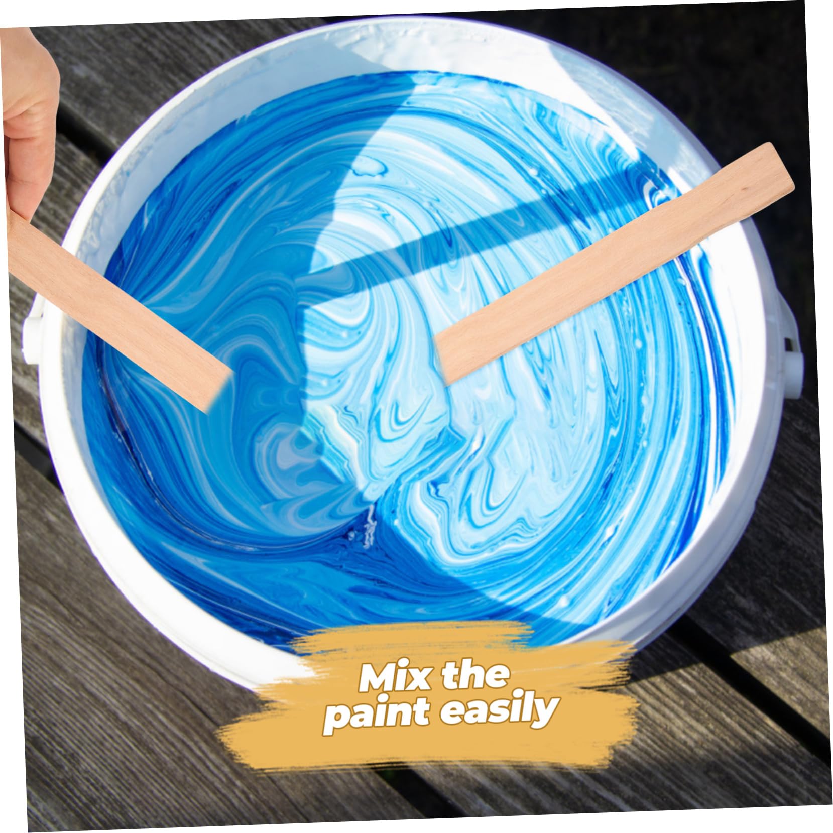 Amosfun 4 Ensembles De Peinture Artisanat Bâtonnets Bois Franc Des Bâtons Coloré Tiges Tige D'agitation De Peinture En Bois Outil De D'agitation Réutilisable 25 Pièces * 4