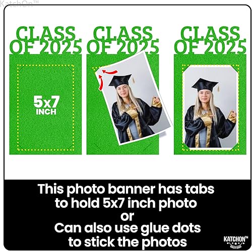 Miniatura 3 de KatchOn, K-12 Graduation Photo Banner - 3 String, 10 Feet  Green Graduation Picture Banner  Graduation Decorations Class of 2024 Banner