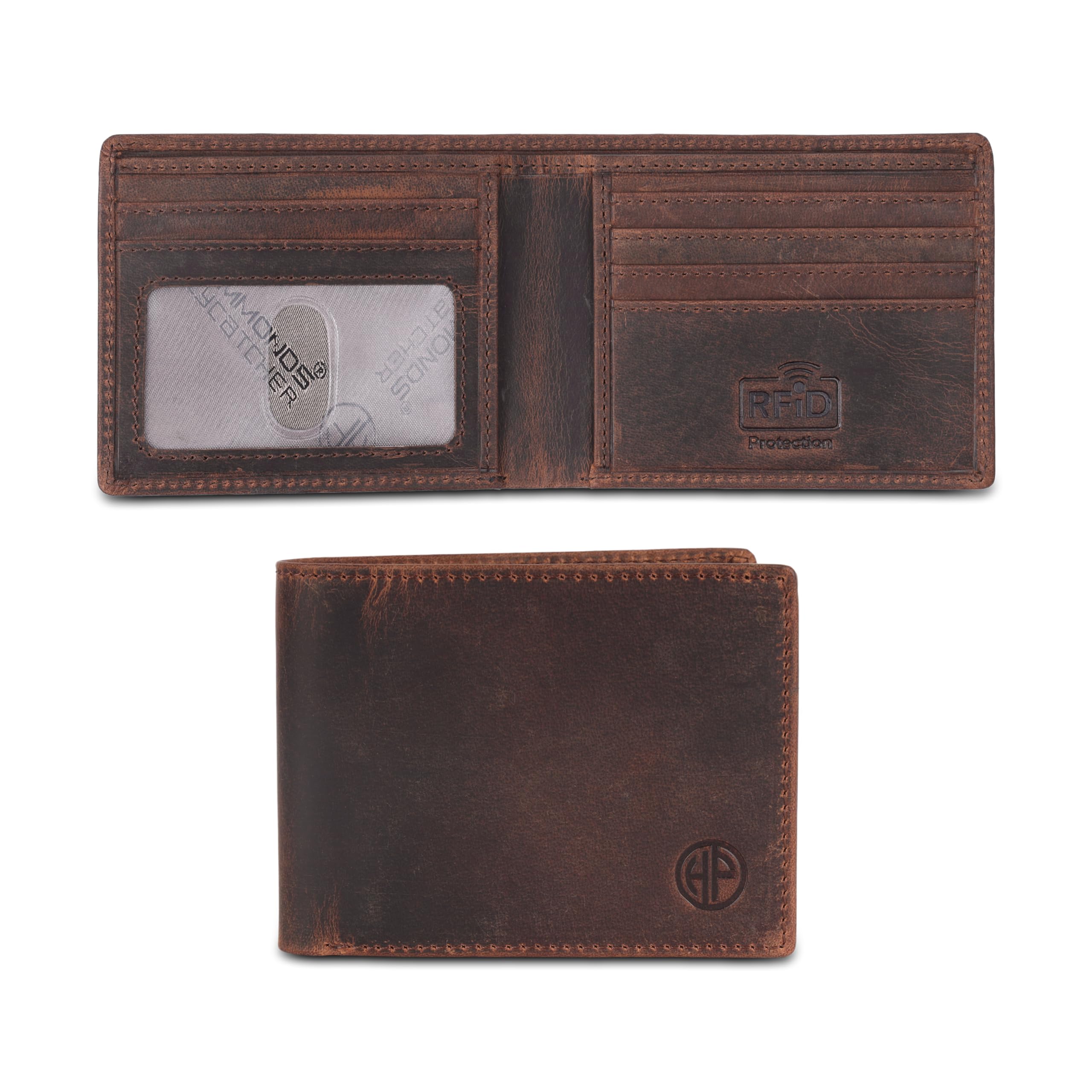 HAMMONDS FLYCATCHER Genuine Leather Mens Wallet for Men - Carteras Para Hombres - RFID Wallet for men - Billeteras De Hombres - Bi-Fold Men Wallet - Slim Men's Wallet with 5 Card Slots - Vintage Brown