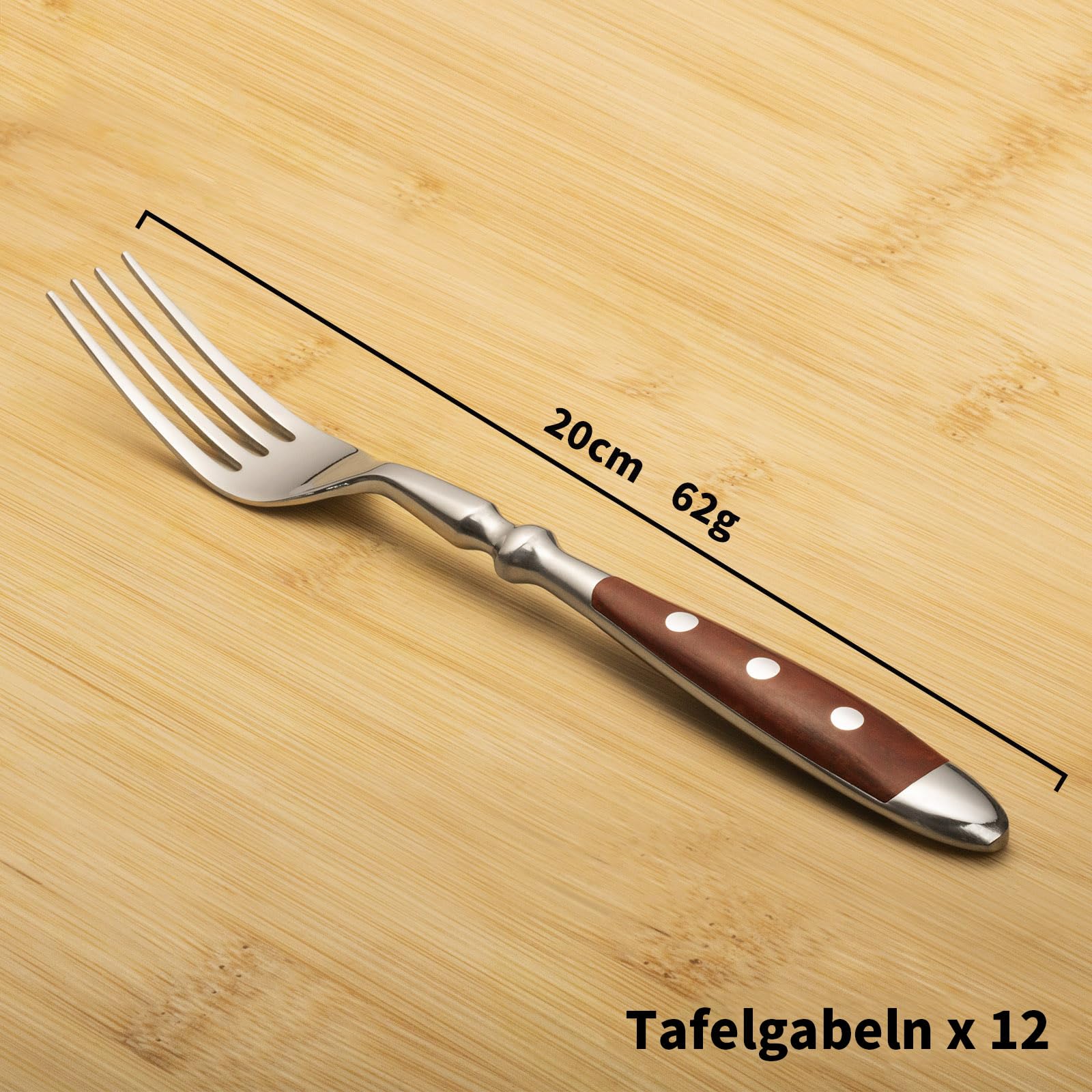 Alata Tenedores de mesa Marrón 12-Piezas