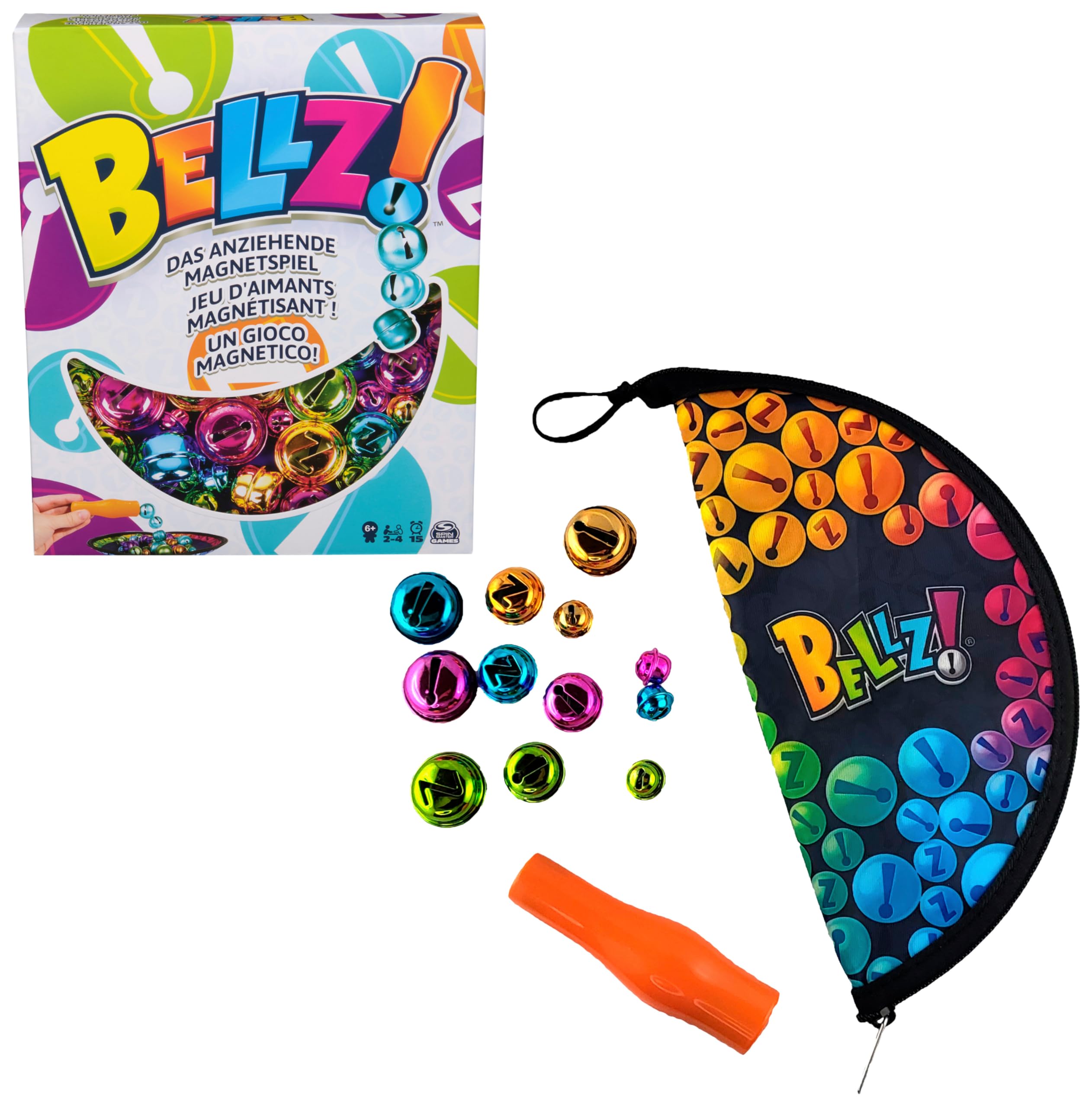 Bellz!, das anziehende Magnetspiel für die ganze Familie, mit Magnetstab, bunten Glöckchen und Geschenktasche für unterwegs, für Kinder