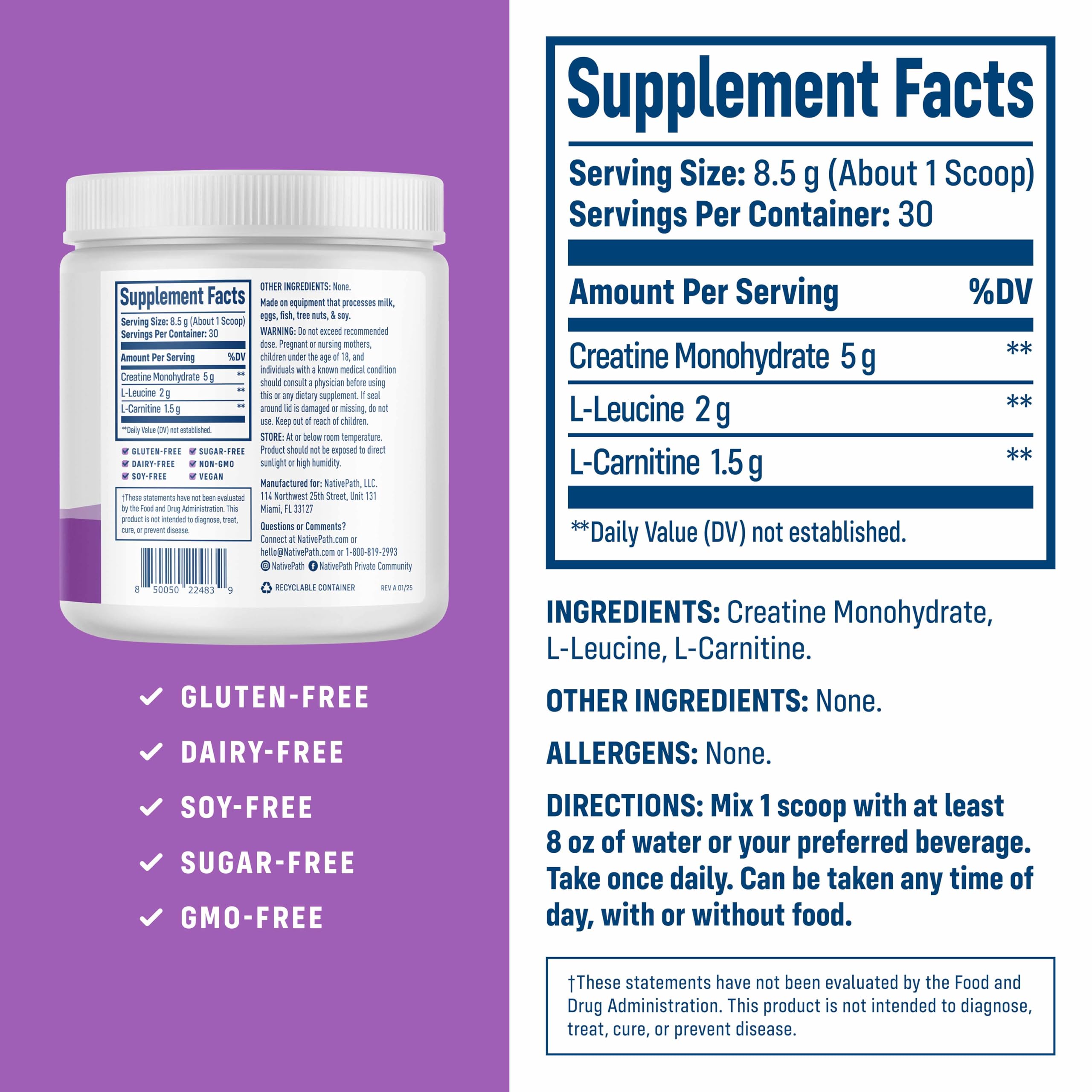 l carnitine creatine and leucine Amazon.com: NativePath Creatine Monohydrate Powder with L-Leucine & L- Carnitine - Supports Muscle Health for Men & Women