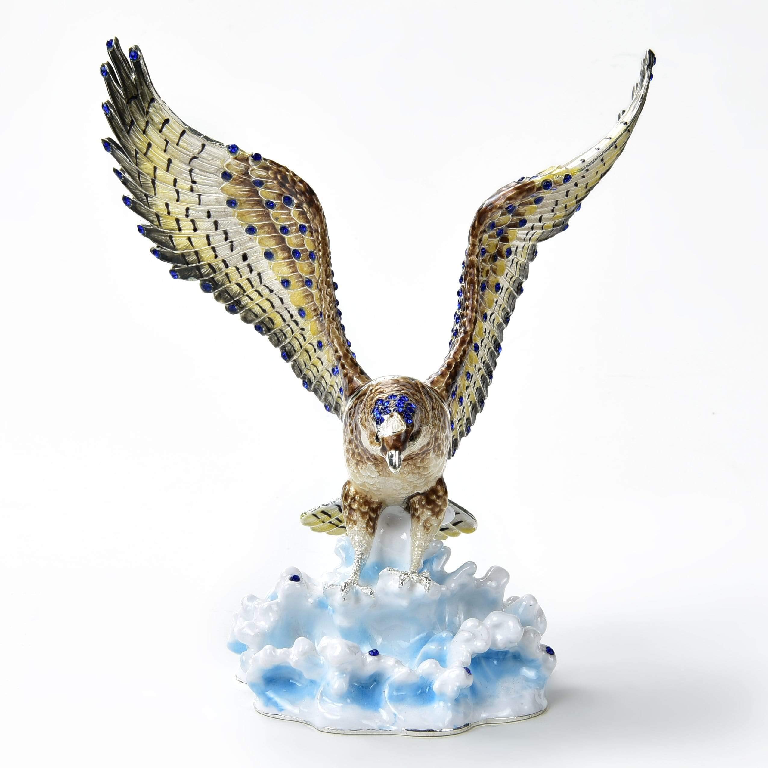 KALIFANO Decorative Animals with Wings Jewelry/Keepsake Box with Swarovski Element Crystals for Storage and Organization - Handmade Magnetic Trinket Box White SVA-090