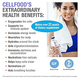 Cellfood Oxygen Boost, 1 fl oz - Liquid Oxygen Supplement - Gluten Free, Cert. Kosher - Makes Over 22 Quarts