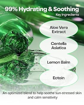 HOLIKA HOLIKA Aloe Fresh Moisture Soothing Gel - Face Body Moisturizer - Fermented Aloe and Cica - Hydrating Cooling Hypoallergenic Korean Skincare for Sensitive Sunburned Skin, 8.45oz