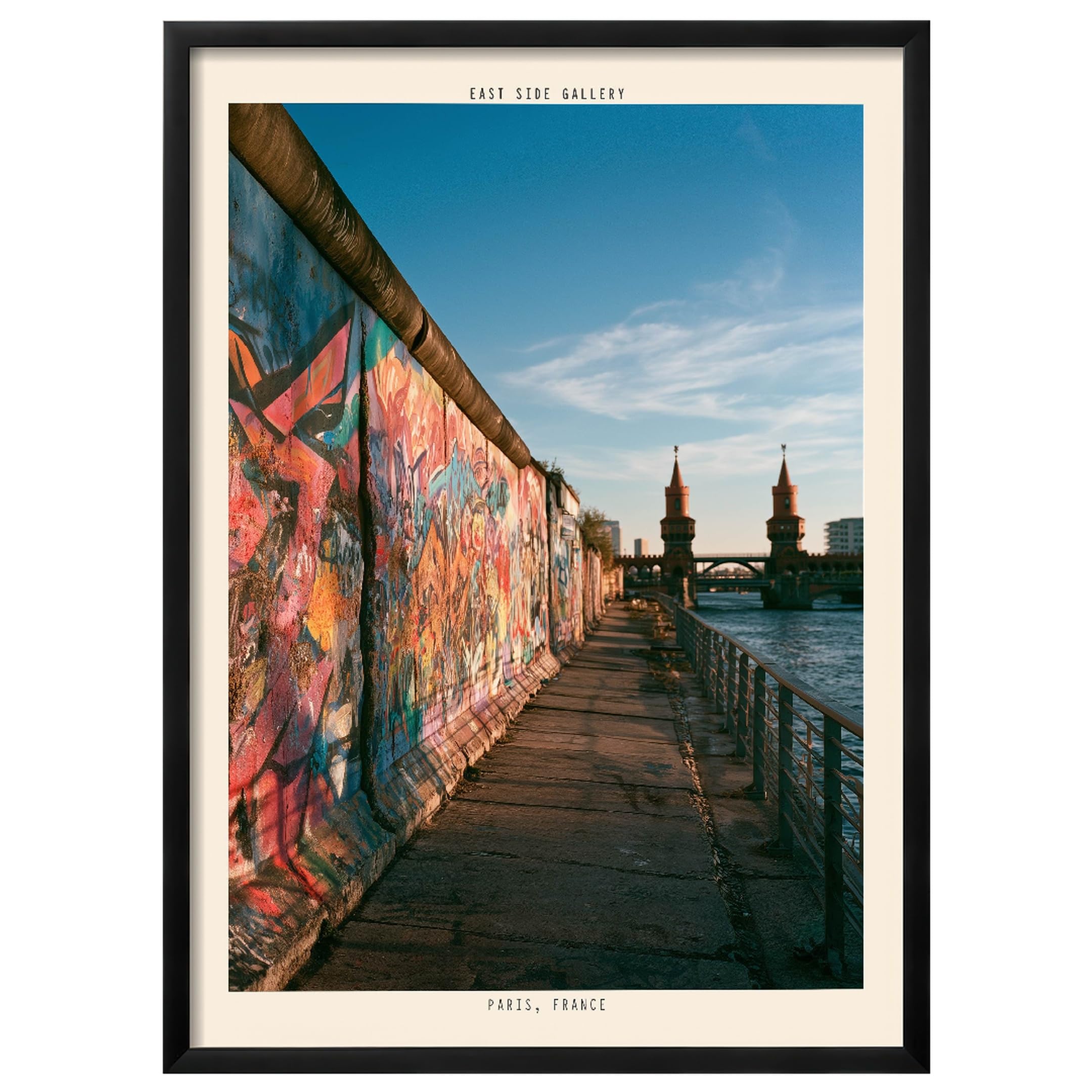 WallBUddy Graffiti Street Wall Art Print | Ur (30 x 40 cm, Schwarz gerahmt)