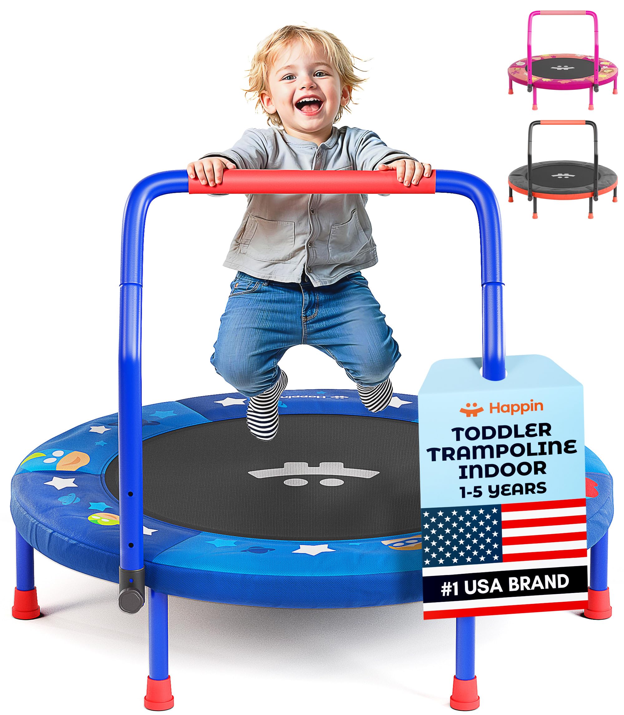 Amazon | Happin® 36インチ ミニ折りたたみ式幼児用トランポリン 高さ 