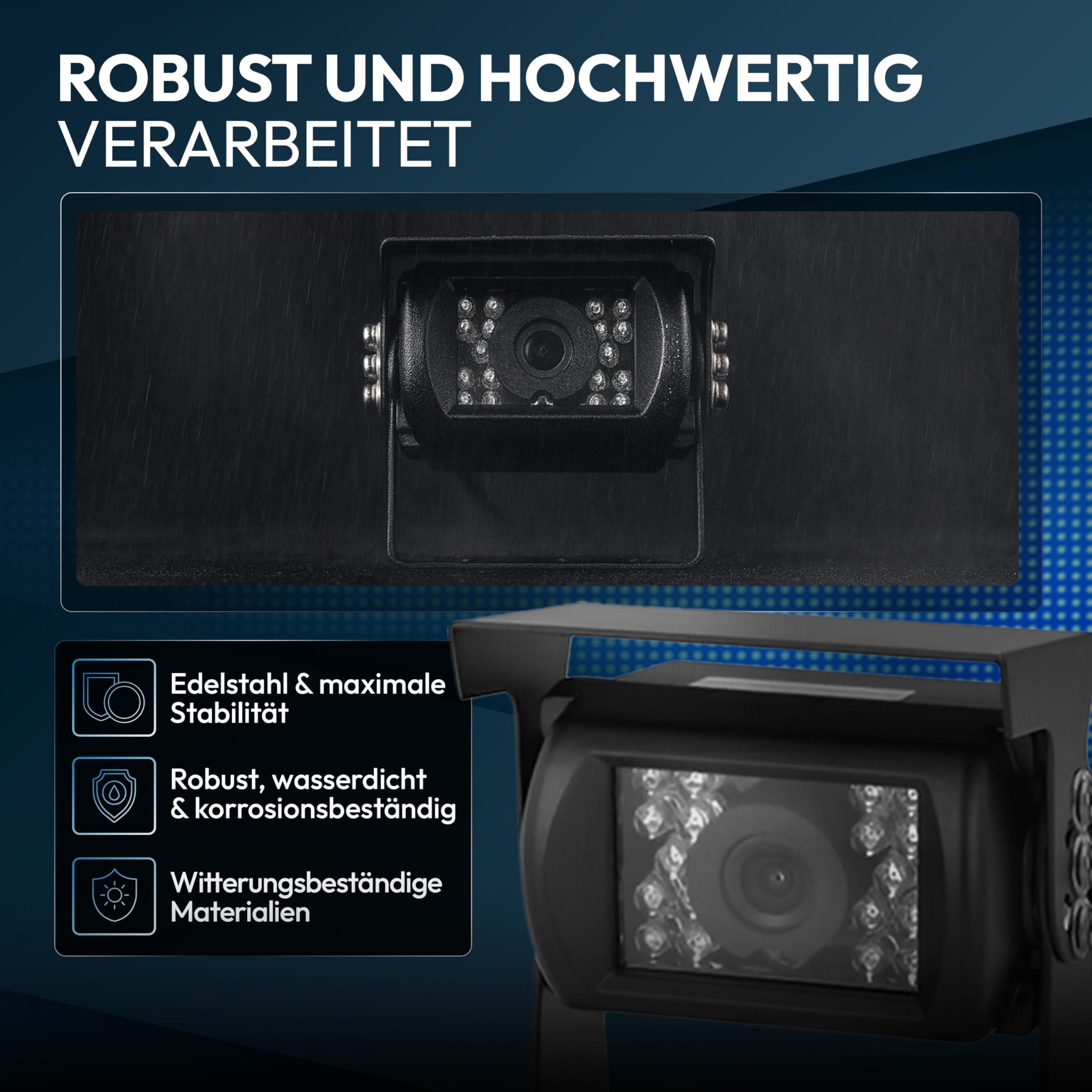 VSG24 Rückfahrkamera 7" Camper-Set Wasserdicht Nachtsicht 12V-24V Rückfahrsystem für Auto Wohnwagen LKW