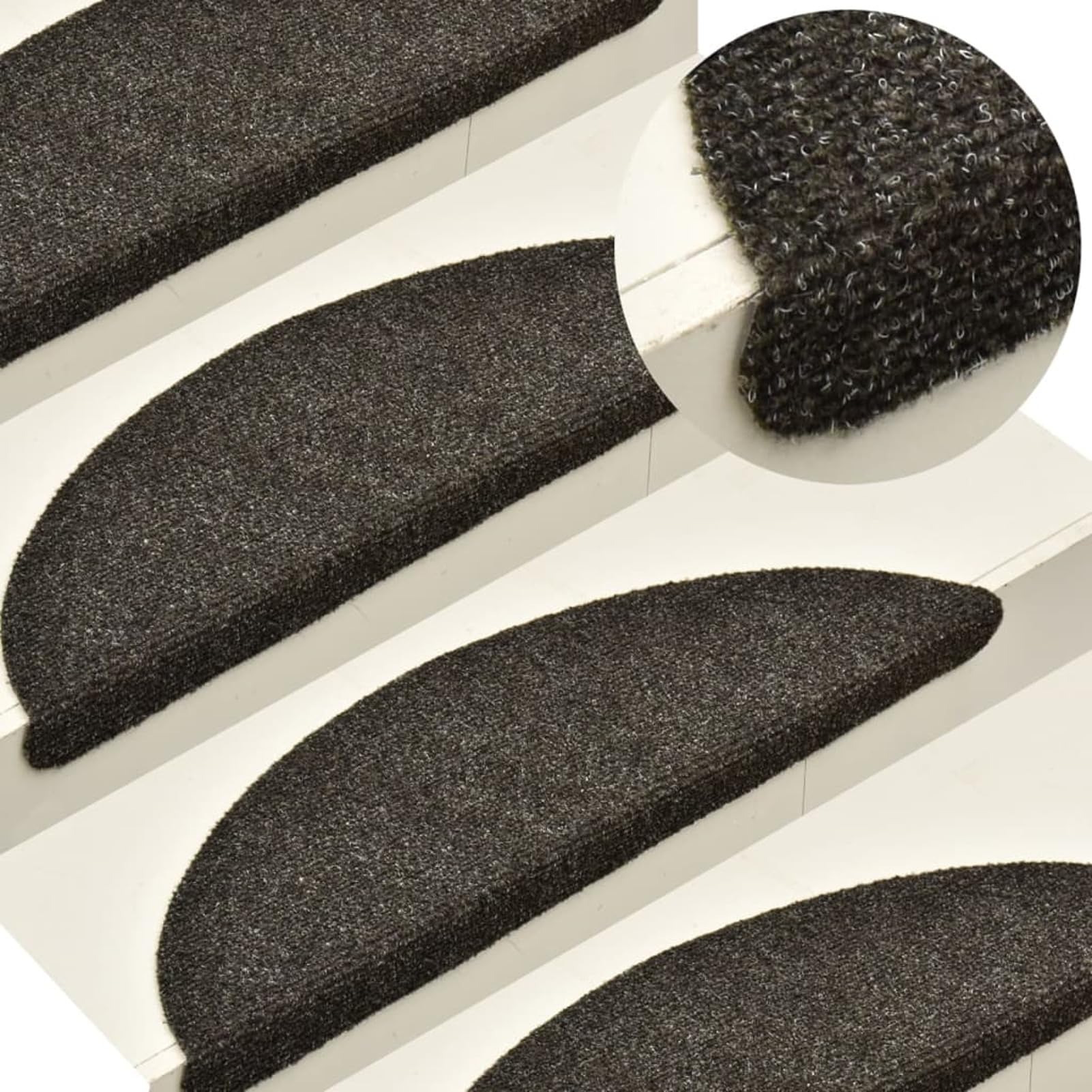 Tidyard Tapis d'escalier Autocollants 10 pcs Anthracite 65x21x4 cm, Tapis Escalier Tapis de Sécurité pour Sol Protection, Aînés et Animaux