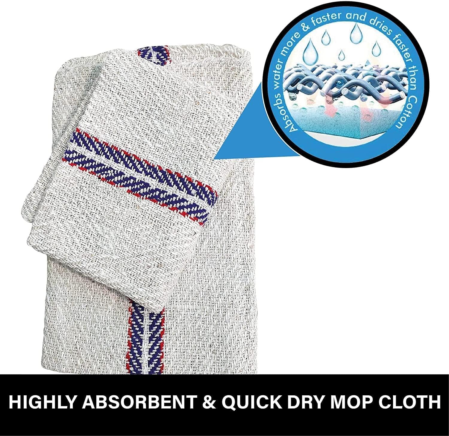Panno Per La Pulizia Dei Pavimenti 20 Pezzi Pocha Mop In Puro Cotone Spolverino Per Cucina E Casa Bianco Sporco (28X28 Pollici)