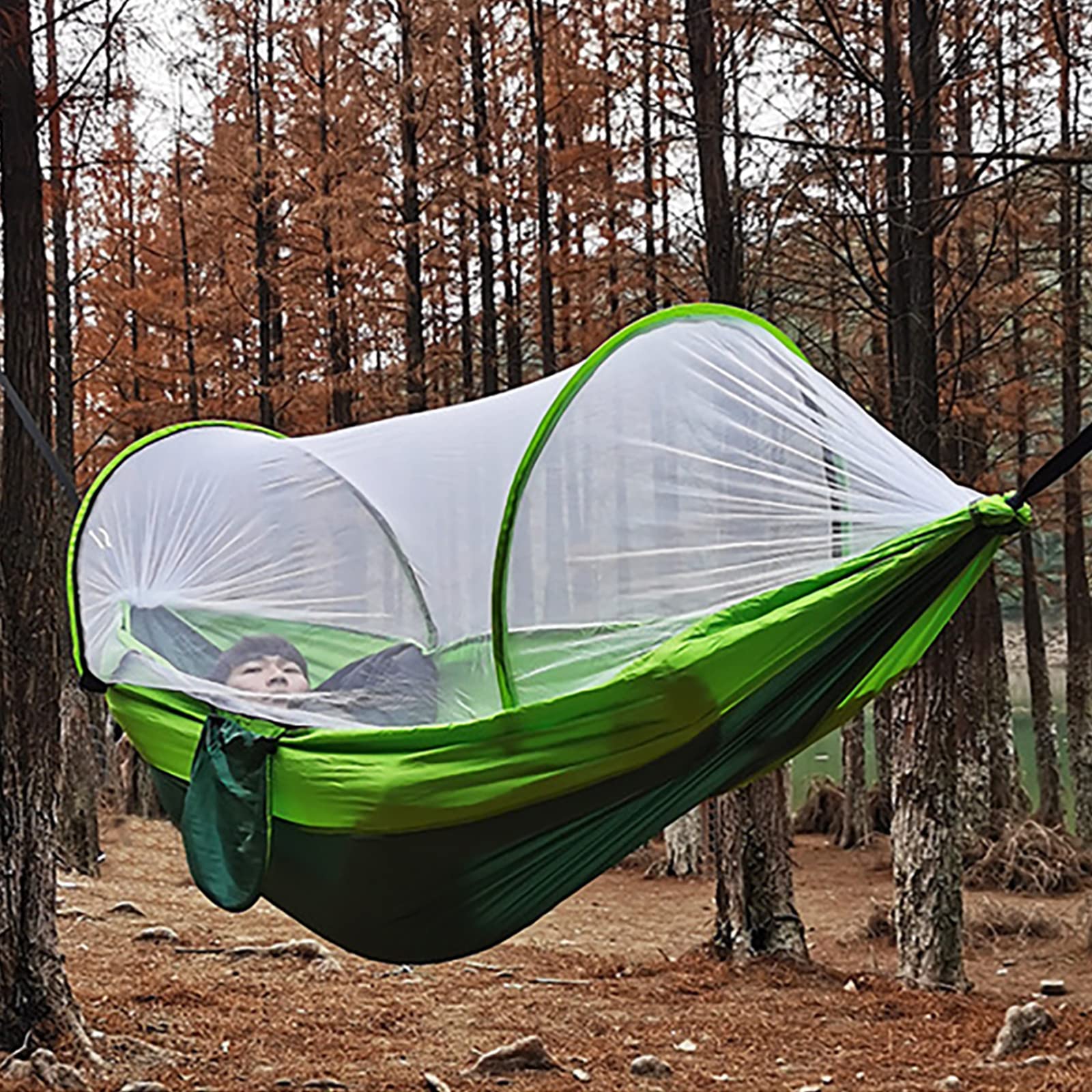Hängematte, 260 cm × 140, 2 Personen, mit Netz, ultraleicht, atmungsaktiv