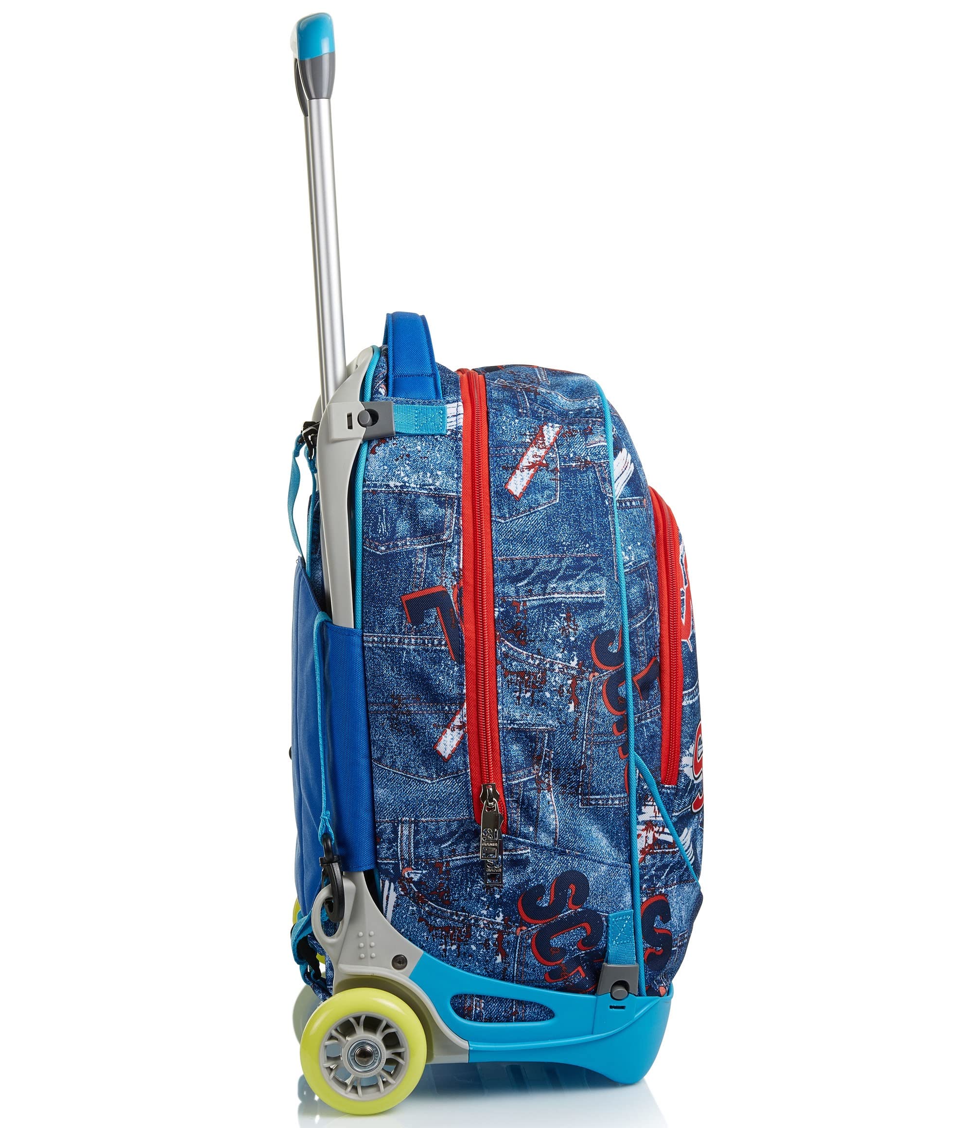 SJ Trolley Backpack 3 in 1 School Bag with Wheels Removable Backpack for School High School Travel & Leisure Girls & Boys