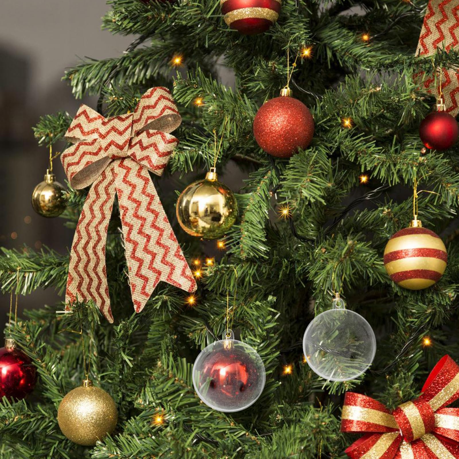3x grote transparante vulbare kerstbal van 20 cm - Cadeaus & gadgets