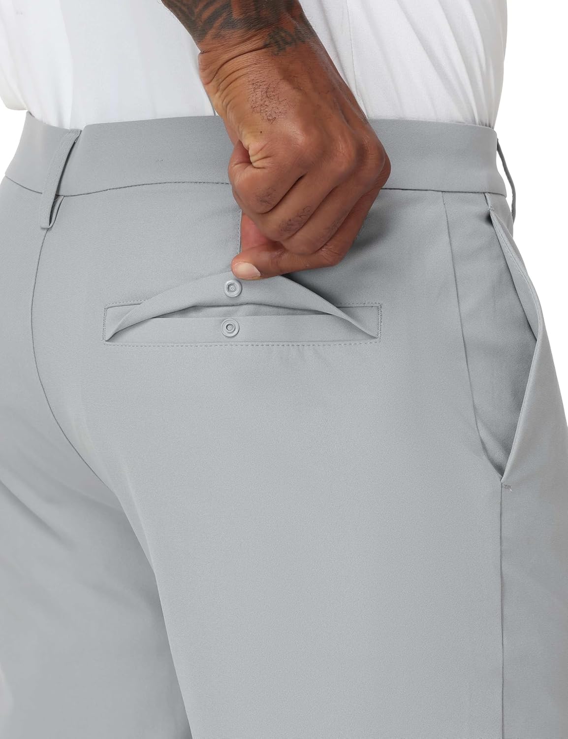 THE GYM PEOPLE Men's Golf Dress Pants Comfy Lightweight Casual Pants 30"/32" Travel Work Trousers with Pockets - Image 5