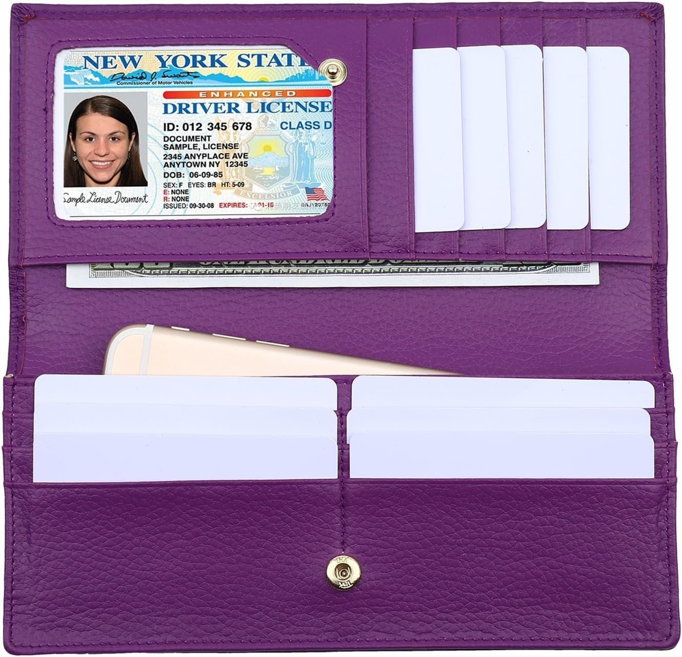 Lavemi RFID Blocking Ultra Slim Real Leather Credit Card Holder Clutch Wallets for Women