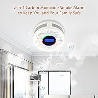 Vista 2 de 4Pack Upgraded Interlinked Smoke Carbon Monoxide Detector, Battery Powered&Wireless Interconnected Smoke and CO Alarm, Transmission Range of Over