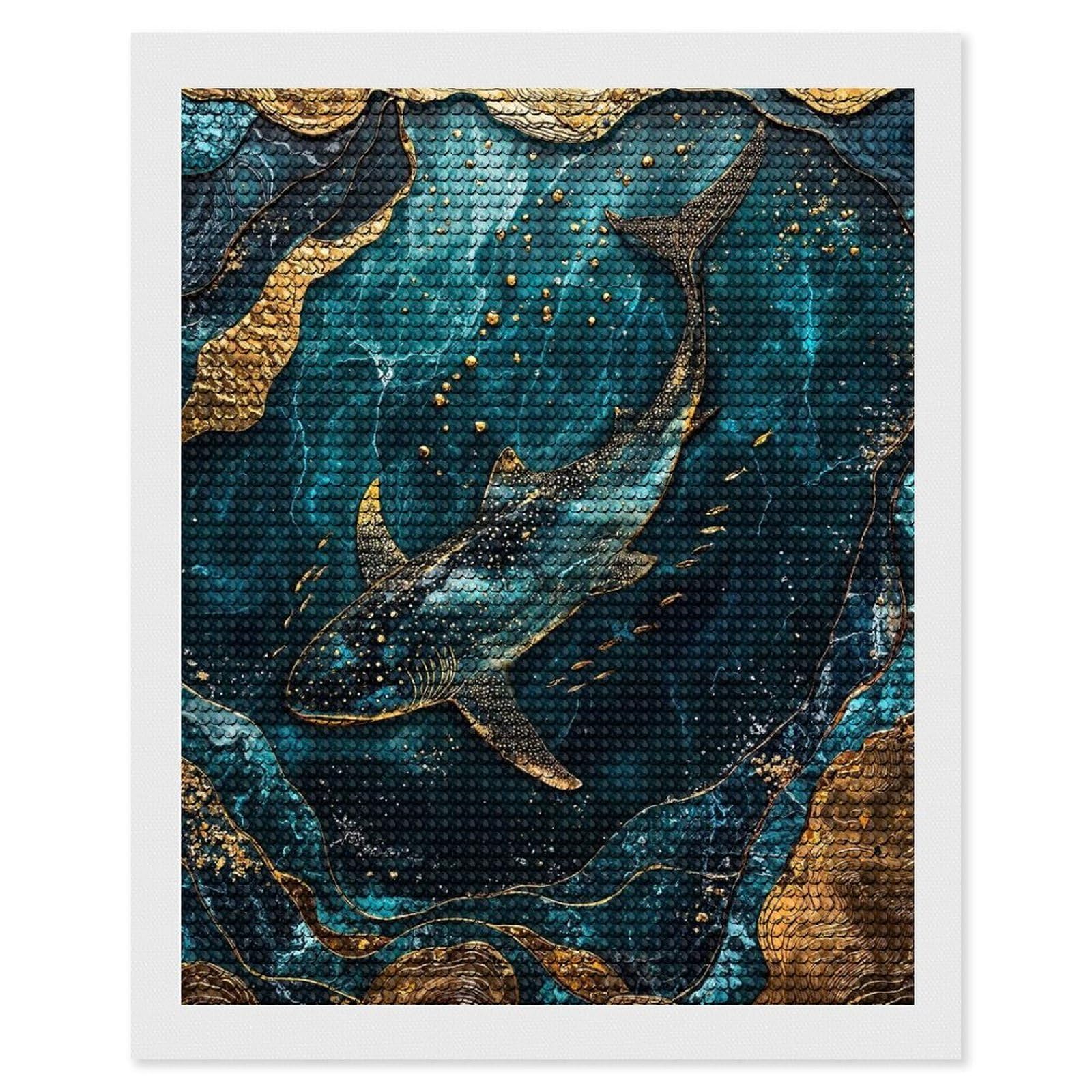Junmoney Eternal Wanderer Kintsugi Art Crystal Diamond Art Kit 16"x20", Round Gems, Detailed Printed Canvas, Creative Gift Idea, Vintage Style Decor