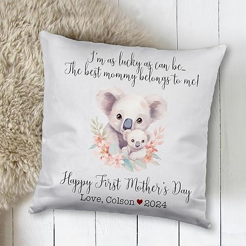 Miniatura 2 de Koala Design for Mother's Day, First Mother's Day Custom Pillowcase, Personalized Mother's Day Pillowcase, Gift for Mom, Home Decor